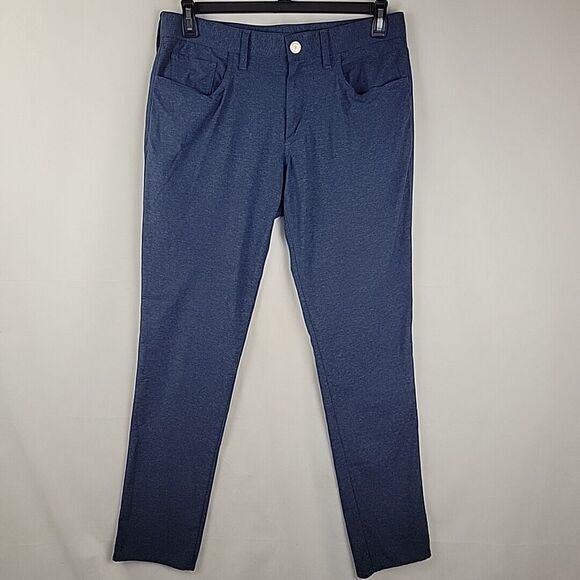 Bonobos Golf Pants Men 33x33 Tailored Fit Heathered Navy Blue Performance Chino - Picture 1 of 8